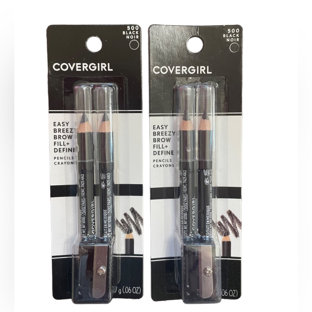 Covergirl Easy Breezy Brow Fill Pencil Crayons Bundle Pack - black